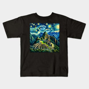 Machu Picchu Starry Night - Beautiful Iconic Places Kids T-Shirt